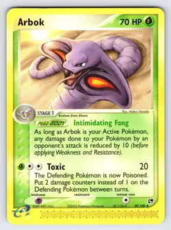 Arbok 29/100 2003 EX Sandstorm Pokemon Card TCG Nintendo e-Series Uncommon VLP - Image 1