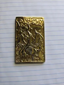 Pokemon Gold Plated Promo Card "CHARIZARD" Burger King Promotion 1999 - Image 1
