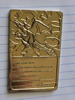 Pokemon Gold Plated Promo Card "CHARIZARD" Burger King Promotion 1999 - Image 2