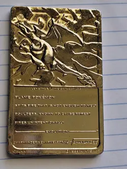 Pokemon Gold Plated Promo Card "CHARIZARD" Burger King Promotion 1999 - Image 4
