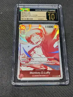 CGC 10 One Piece Card Monkey D. Luffy ENG 3rd ANV Treasure CP PACK ST10-006 SR - Image 1