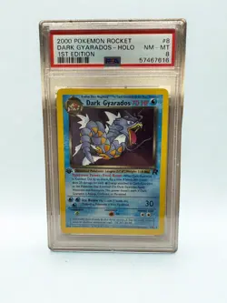 1st edition Dark Gyarados 8/82 Team Rocket Holo PSA 8 (free drowzee xy card) - Image 1