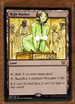 High Market Altered Art Hand Painted MTG Magic the Gathering Anime Girl Goblin - Image 1