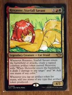 Roxanne, Starfall Savant Altered Art Hand Painted MTG Magic the Gathering Anime - Image 1