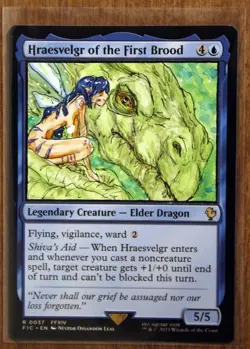 Hraesvelgr of the First Brood Altered Art Hand Painted MTG Magic the Gathering - Image 1