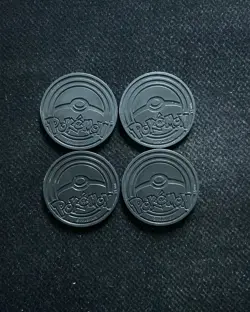 Pokemon TCG Wailmer Rookidee Glow in the Dark Coins Green Cyan Lot*4 -LU57 - Image 2