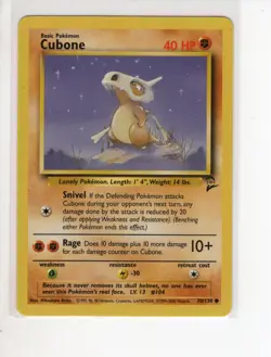 CUBONE BASE 2 SET POKEMON CARD 70/130 NM/M - Image 1