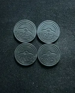 Pokemon TCG Gyarados Venusaur Glow in the Dark Coins Green Purple Lot*4 -LU57 - Image 2