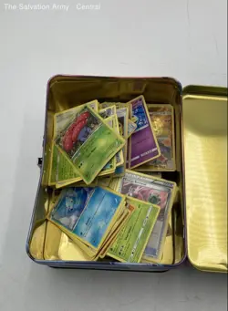 Pokemon Trading Cards Game In Rectangular Multicolor Metal Box Lot Of - Image 2