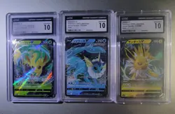 Pokemon Eevee Evolutions 3 Grade 10 CGC Slabs - Vaporeon, Jolteon, Leafeon - Image 1