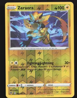Zeraora 061/185 Reverse Holo Pokemon SWSH04: Vivid Voltage Near Mint or Better - Image 1