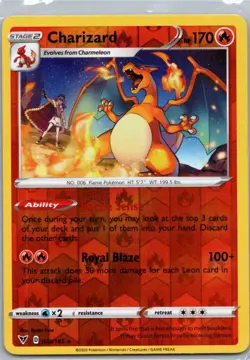 Pokemon TCG Charizard 25/185 Vivid Voltage Reverse NM - Image 1