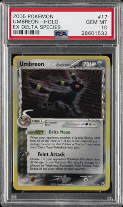 2005 POKEMON EX DELTA SPECIES #17 UMBREON-HOLO PSA 10 - Image 1