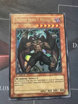 Destiny Hero - Malicious DP05-EN011 Ultra Rare 1st Edition LP Edison Yugioh - Image 1