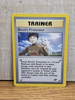 Brock's Protection 101/132 Gym Challenge Non-Holo Rare Pokemon Card TCG - Image 1