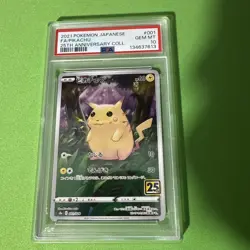 PSA 10 Pikachu Reverse Holo 001/028 S8a 25th Anniversary Japanese Pokemon Card - Image 1