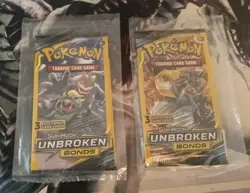 Pokemon Unbroken Bonds 3 Card Booster Packs Sealed Artset (4 packs) Double Packs - Image 1