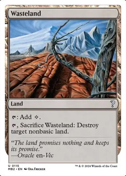 Wasteland x1 1x Mystery Booster 2 White Border NM MTG - Image 1