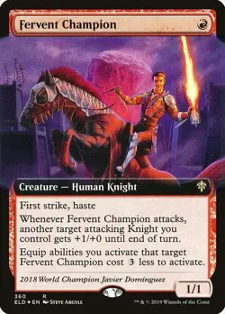 Fervent Champion (Extended Art) - Throne of Eldraine - Image 1