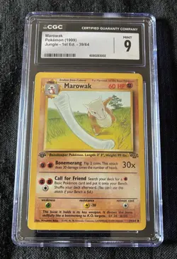 Marowak Pokemon TCG 1999 Jungle 1st Edition 39/64 CGC 9 Mint - Image 1