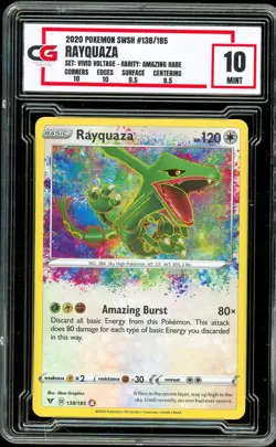 2020 Pokemon Vivid Voltage Amazing Rare Holo 138/185 ~ Rayquaza HOLO ~ CG 10 - Image 1