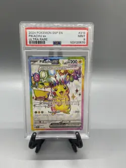 2024 Pokemon Surging Sparks Pikachu Ex Ultra Rare #219 PSA 9 - Image 1