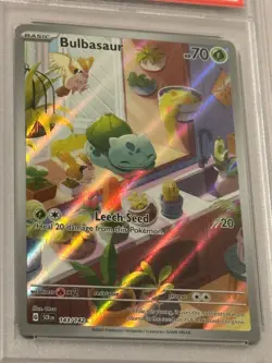 Bulbasaur 143/142 Pokemon Sv Stellar Crown Illustration Rare PSA Graded Mint 10 - Image 2