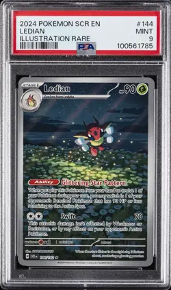 2024 POKEMON SCR EN-STELLAR CROWN ILLUSTRATION RARE #144 LEDIAN PSA 9 - Image 1