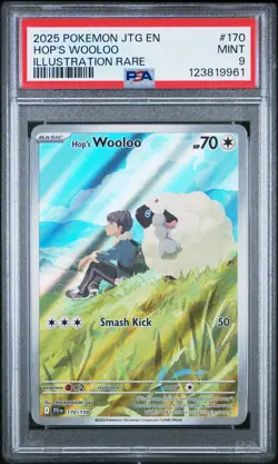 2025 POKEMON JTG EN-JOURNEY TOGETHER ILLUSTRATION RARE #170 HOP'S WOOLOO PSA 9 - Image 1