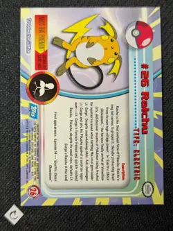 Raichu #26 Topps Holo Foil Blue Logo Vintage Pokemon LP - Image 2