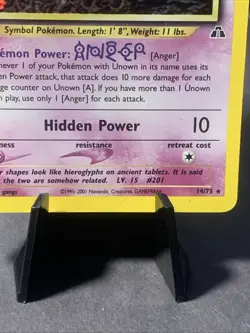 Pokemon TCG Unown A 14/75 Neo Discovery Unlimited Holo Rare WOTC VTG - Image 2