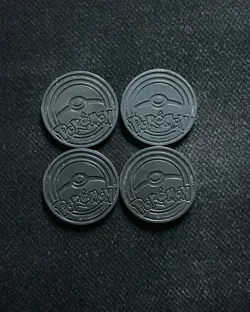 Pokemon TCG Dugtrio Spearow Glow in the Dark Coins Green Purple Cyan Lot*4 -LU57 - Image 2