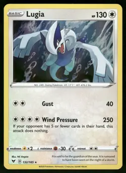 Lugia Holo 132/185 SWSH04: Vivid Voltage Pokemon - Image 1
