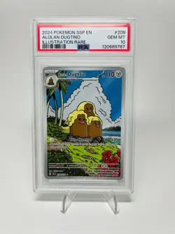 2024 POKEMON SSP EN ALOLAN DUGTRIO ILLUSTRATION RARE #208/191 PSA 10 - Image 1