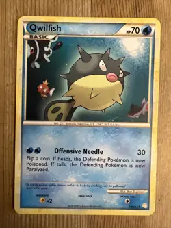 Pokemon TCG Qwilfish Heartgold Soulsilver 50/123 Regular Uncommon MP - Image 1