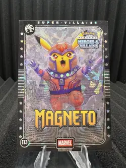 Magneto (Pikachu) #E13 - Silver Holo - Heros & Villains Flash Edition Pokemon - Image 1