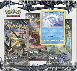 Pokemon Sun & Moon: Ultra Prism 3-Pack Blister - Alolan Vulpix English Factory - Image 1