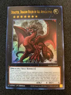 Yu-Gi-Oh! Disaster Dragon Ruler Of All Apocalypse (ALIN-EN049) Ultra Rare NM/M - Image 1