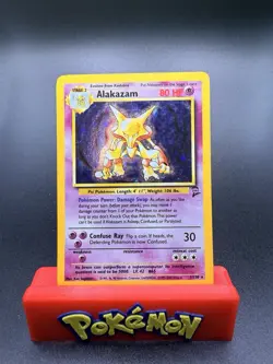 Alakazam 1/130 Holo Base Set 2 Pokemon Card 1999 Heavy Play - Image 1