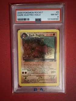 2000 Pokemon Rocket #6 DARK DUGTRIO HOLO 6/82 RARE Pokemon Card PSA 8 NICE SWIRL - Image 1