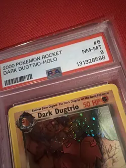 2000 Pokemon Rocket #6 DARK DUGTRIO HOLO 6/82 RARE Pokemon Card PSA 8 NICE SWIRL - Image 3