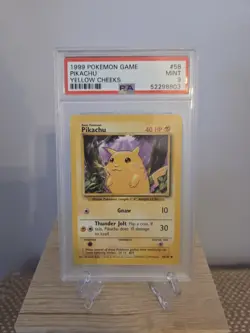 PSA 9 Base Set Unlimited Pikachu English 1999 Pokemon Card Yellow Cheeks - Image 1