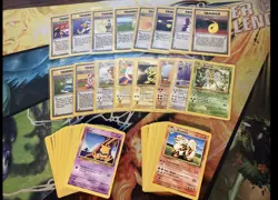 Complete Base Set 17-102 NM-PL Rare Commons And Uncommons Non Holo Pokemon Cards - Image 1