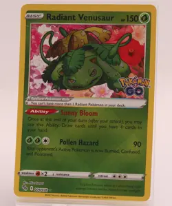 Radiant Venusaur Pokemon Go Edition 004/078 Rare Holo Card - Image 1