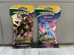 Evolving Skies Sleeved Booster Packs New Sealed Pokemon Card TCG. 2 Packs - Image 1