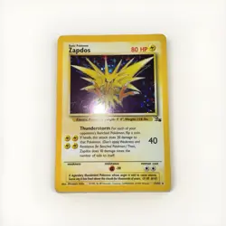 Pokemon TCG Zapdos Fossil Holo Rare Card 15/62 Unlimited LP-Vintage 1999 - Image 1
