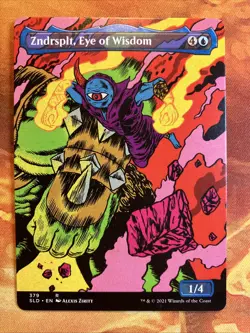 MTG Reversible Borderless Zndrsplt, Eye of Wisdom Display Commander Thick Stock! - Image 1