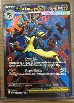 Mega Lucario ex 160/132 Me01: Mega Evolution Holo Pokemon Card - Image 1