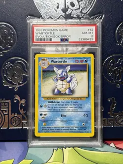 Pokemon 1999 PSA 8 NM-MT Base Set Wartortle Evolution Box ERROR - Image 1