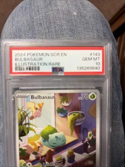 Pokemon TCG Bulbasaur Stellar Crown Illustration Holo Card 143/142 PSA 10 - Image 2